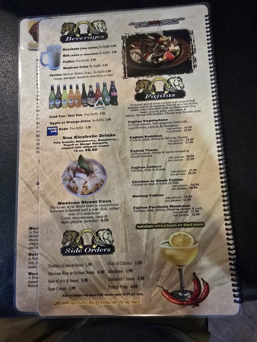 Mis Cinco Potrillos menu board
