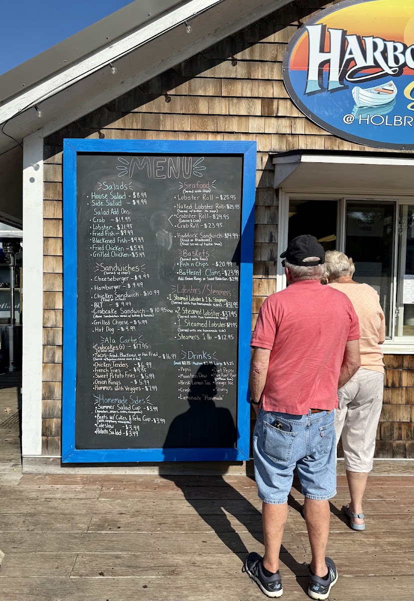 Holbrook's Wharf menu board