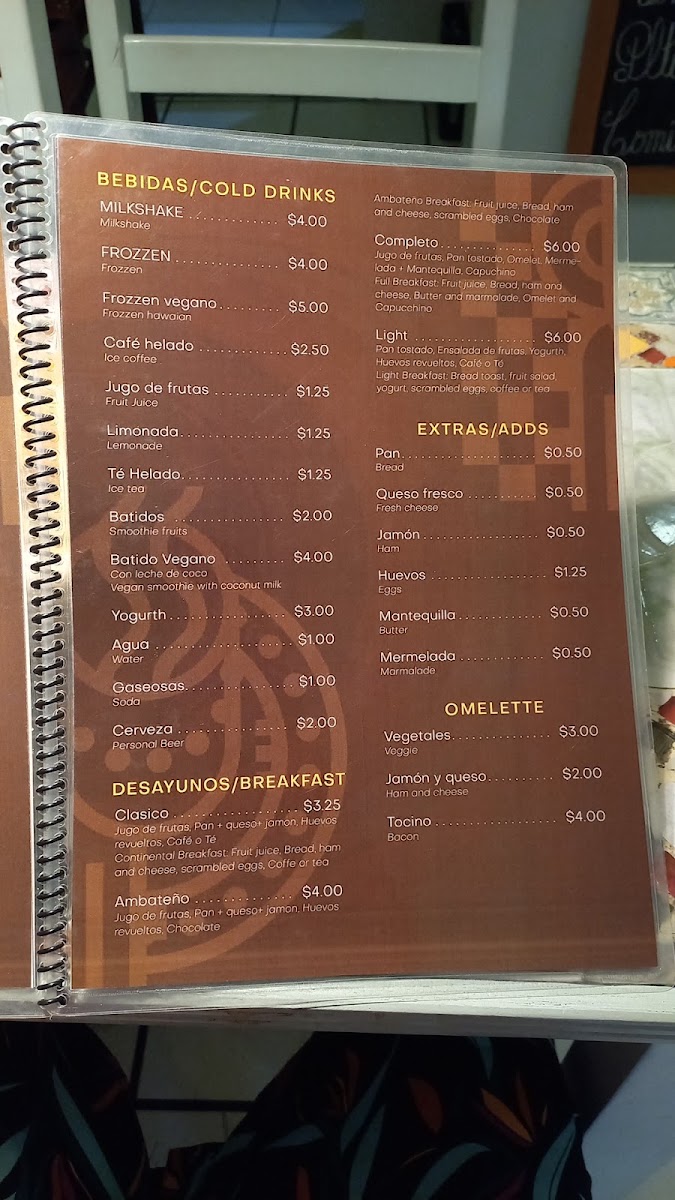 Chio Café - Restaurante menu board