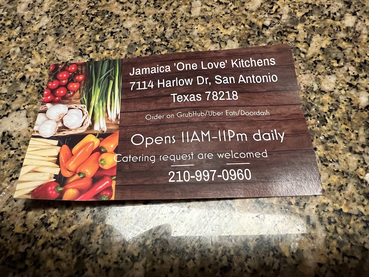 Jamaican Food Catering menu board
