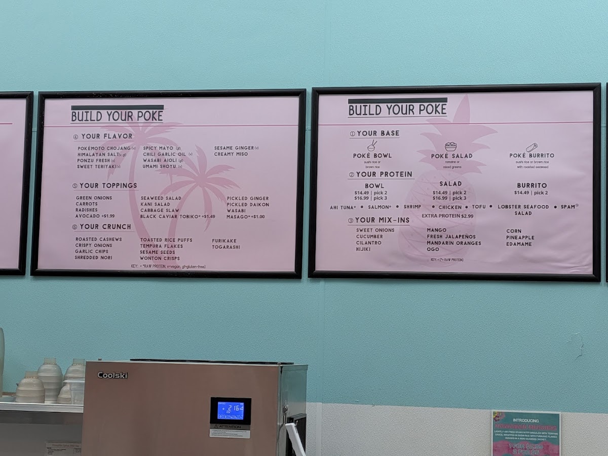 Pokémoto Orlando (DR PHILLIPS) menu board