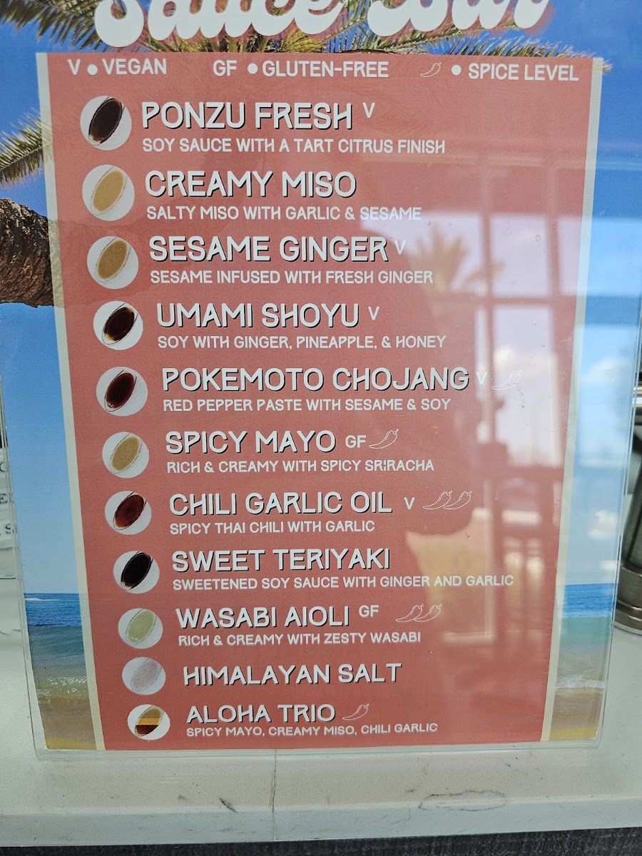 Pokémoto Orlando (DR PHILLIPS) menu board