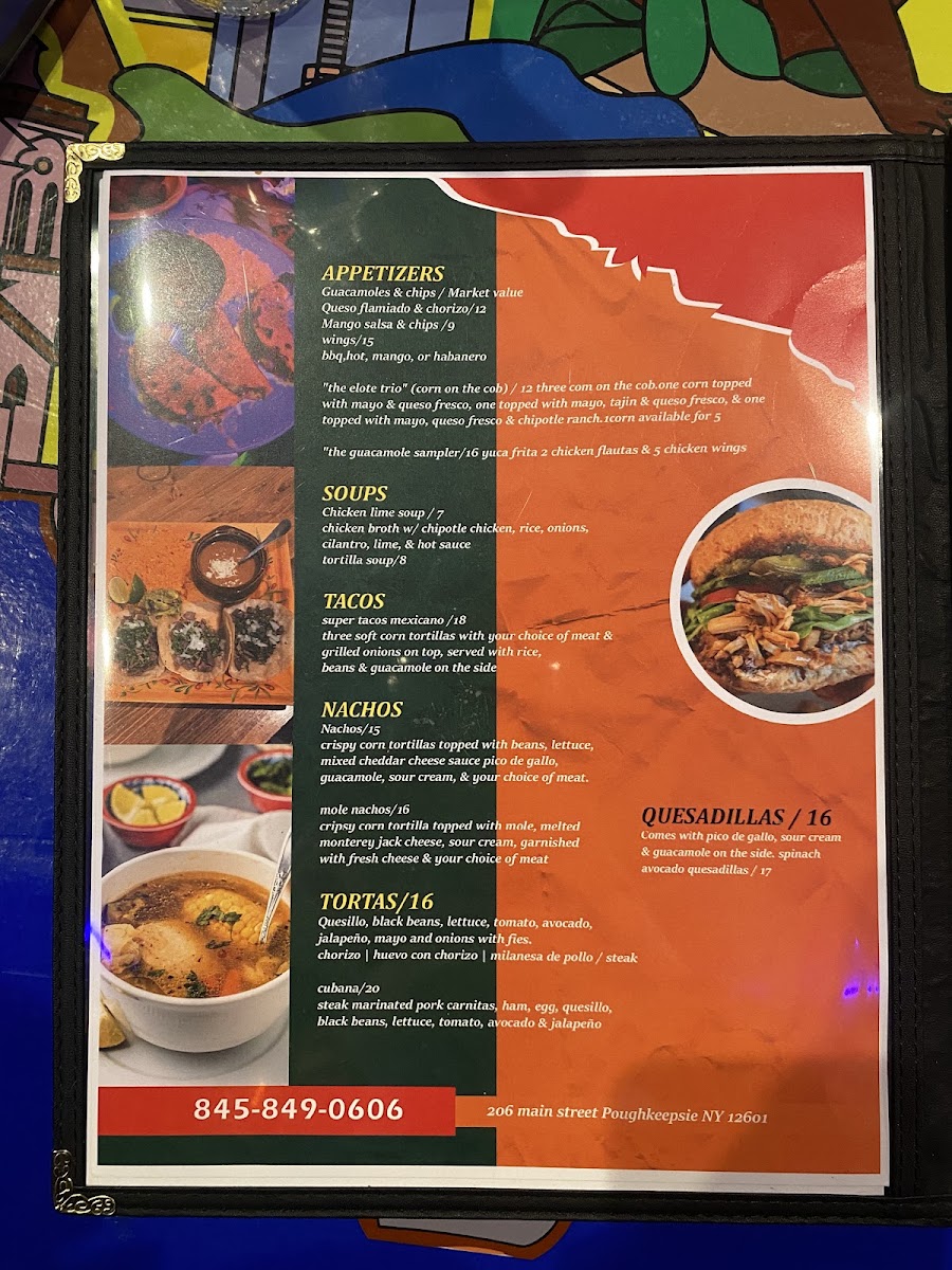 Buena Ventura Restaurant menu board