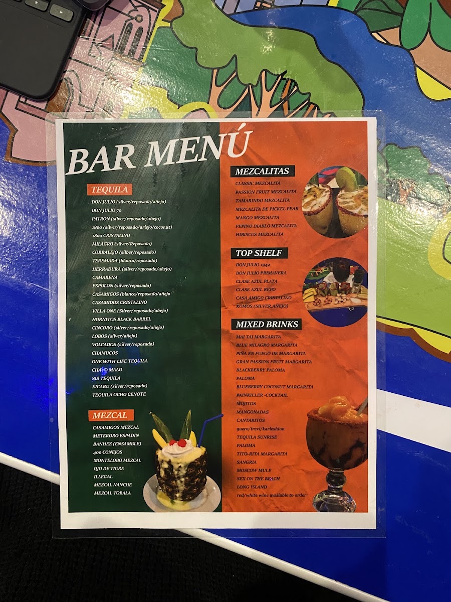 Buena Ventura Restaurant menu board