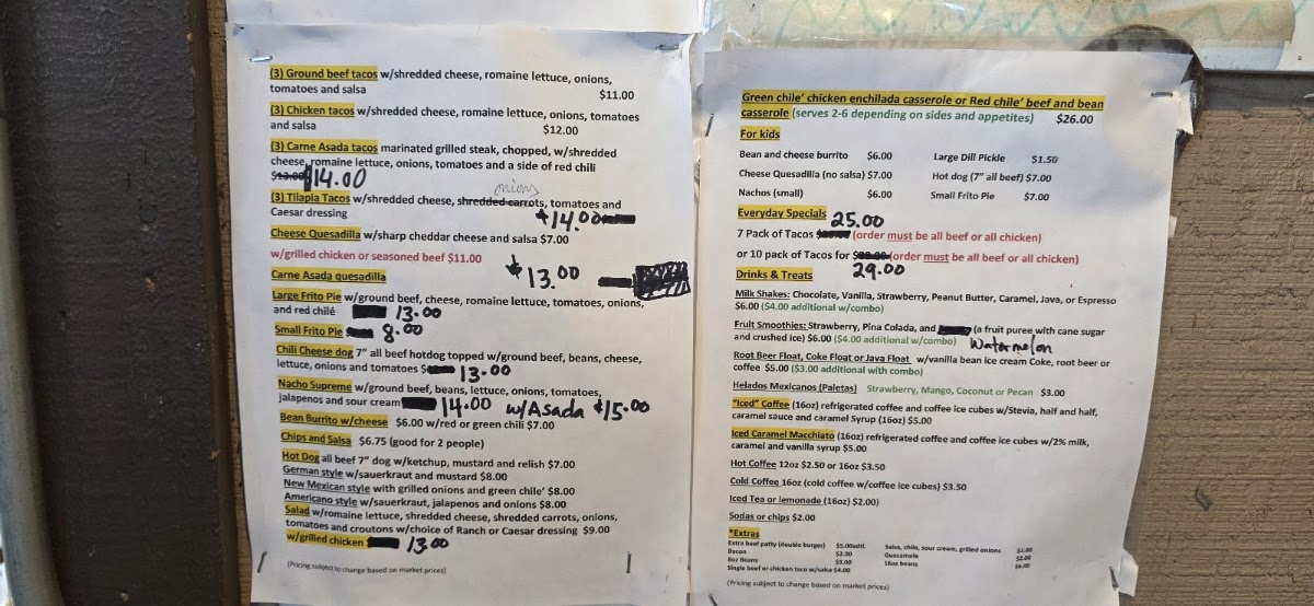 Quick Burger menu board