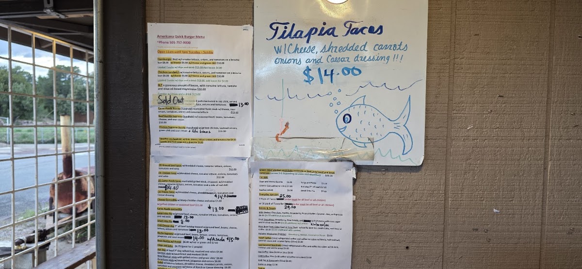 Quick Burger menu board