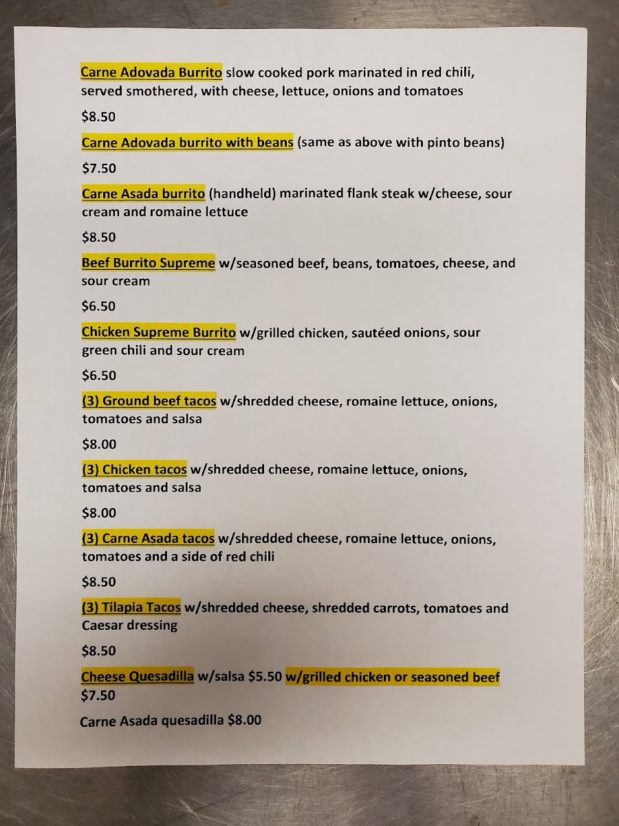 Quick Burger menu board