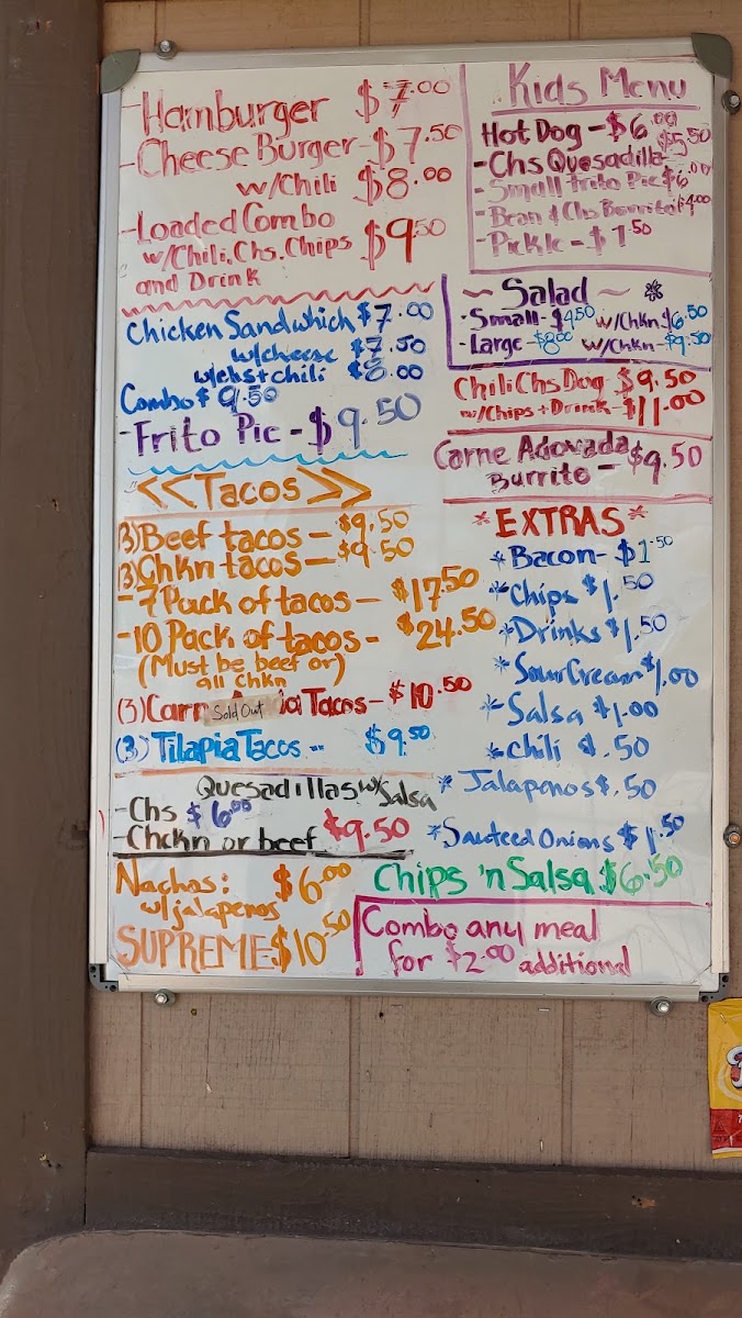 Quick Burger menu board