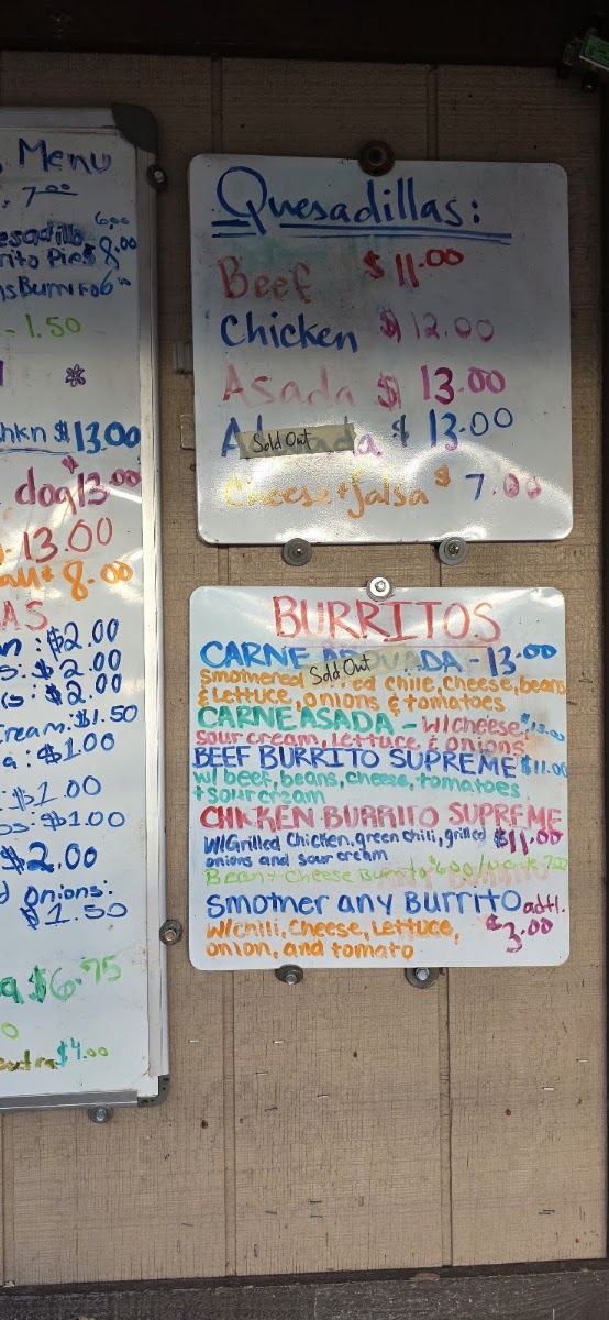 Quick Burger menu board