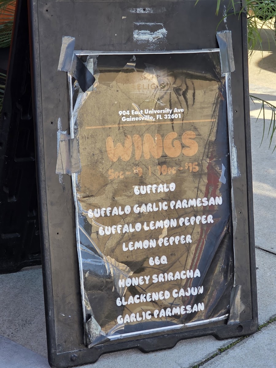 SWAMP RELIGION menu board