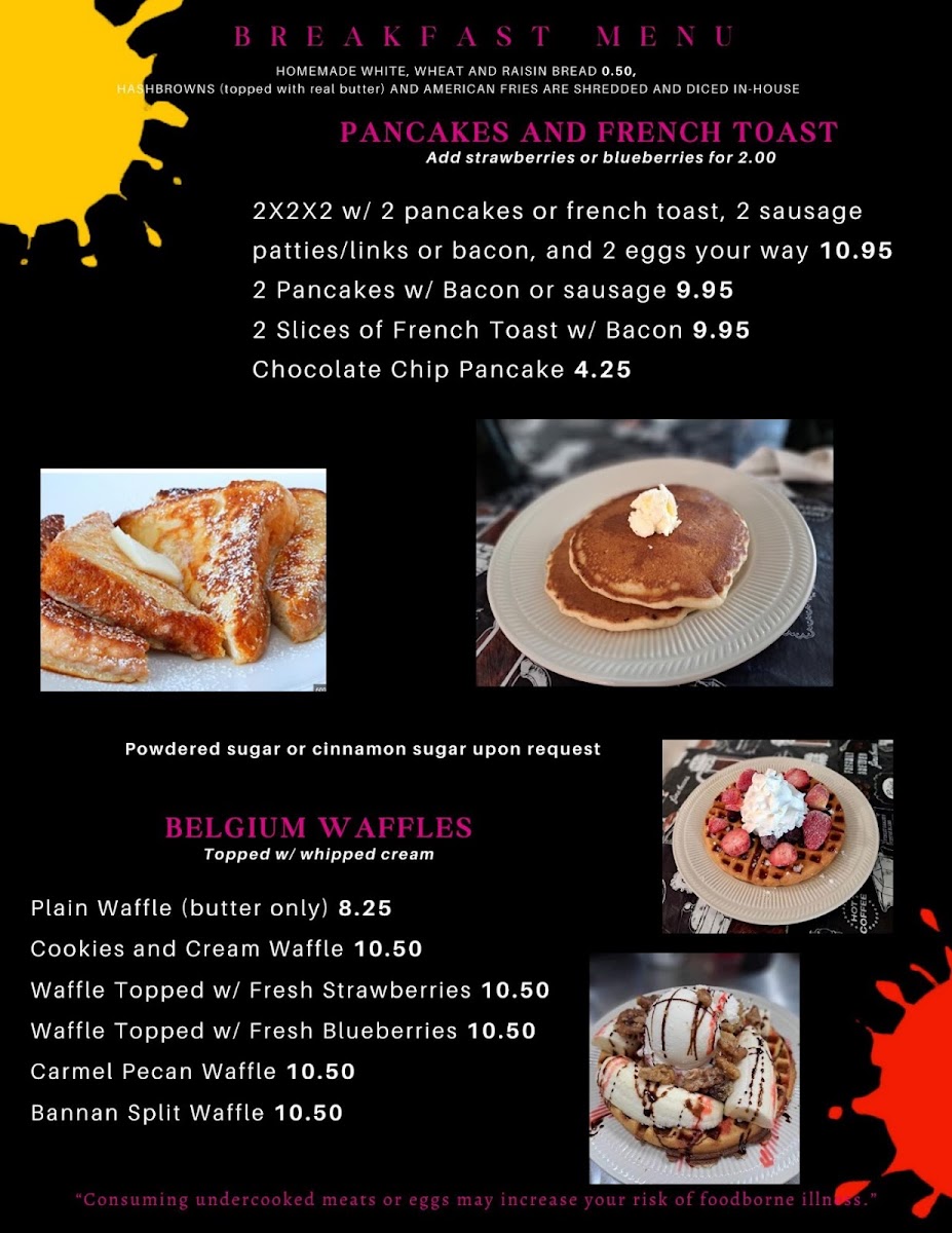 Stateline Cafe menu board