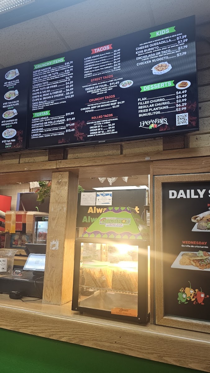 Habaneros Mexican Food | Vancouver menu board