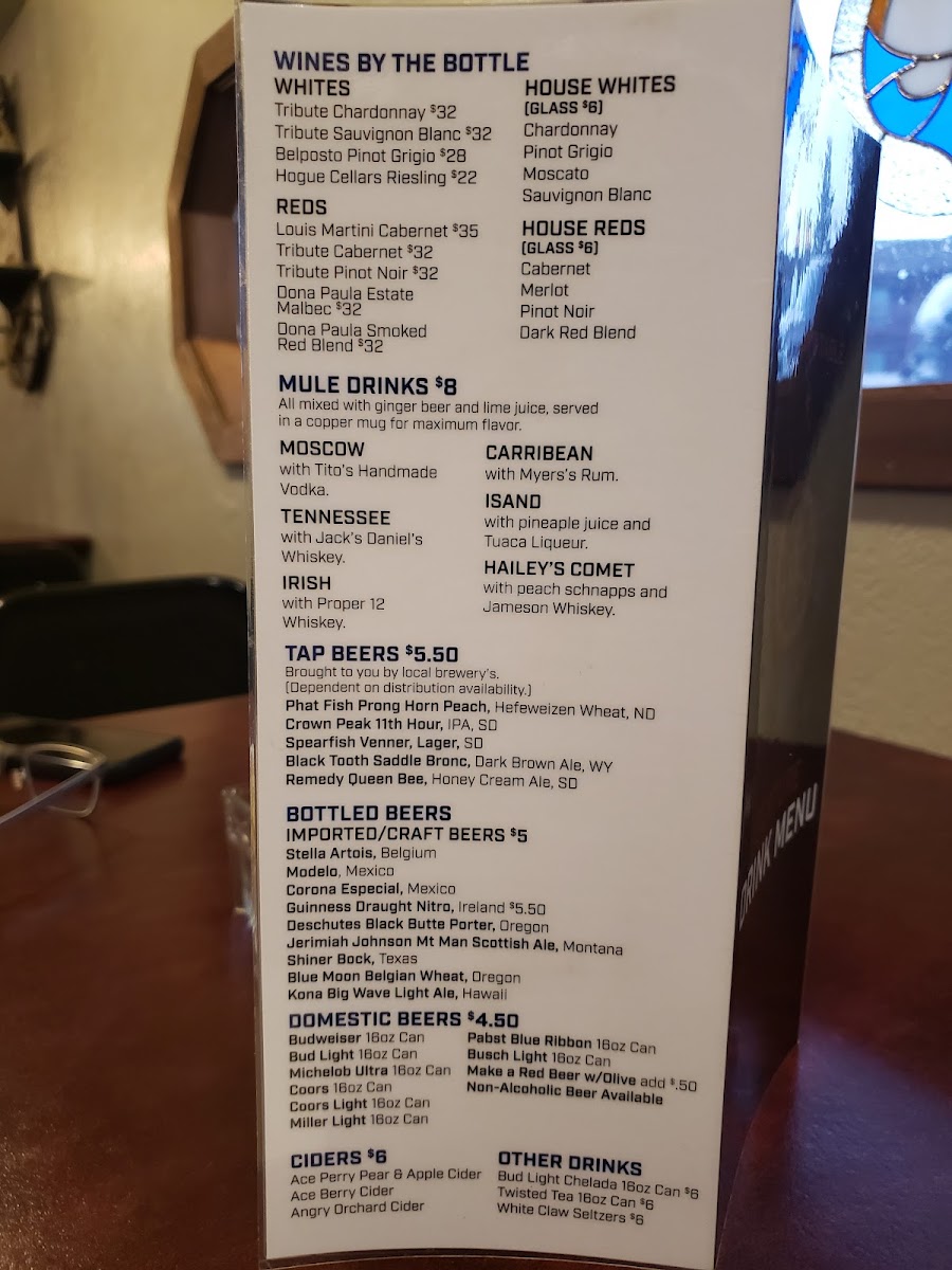 Captain's Table menu board