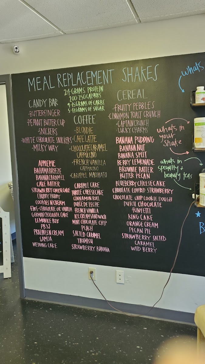 Tupelo Nutrition menu board