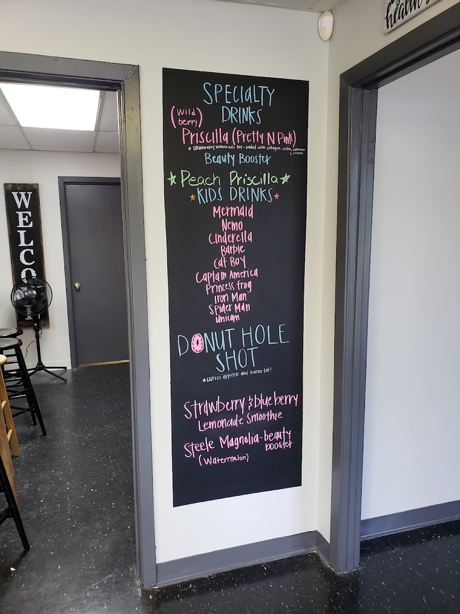 Tupelo Nutrition menu board