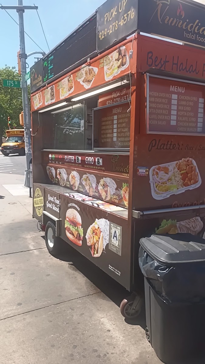 Numidia halal food menu board