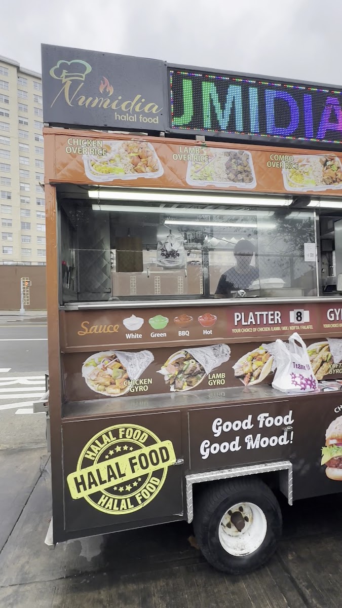 Numidia halal food menu board