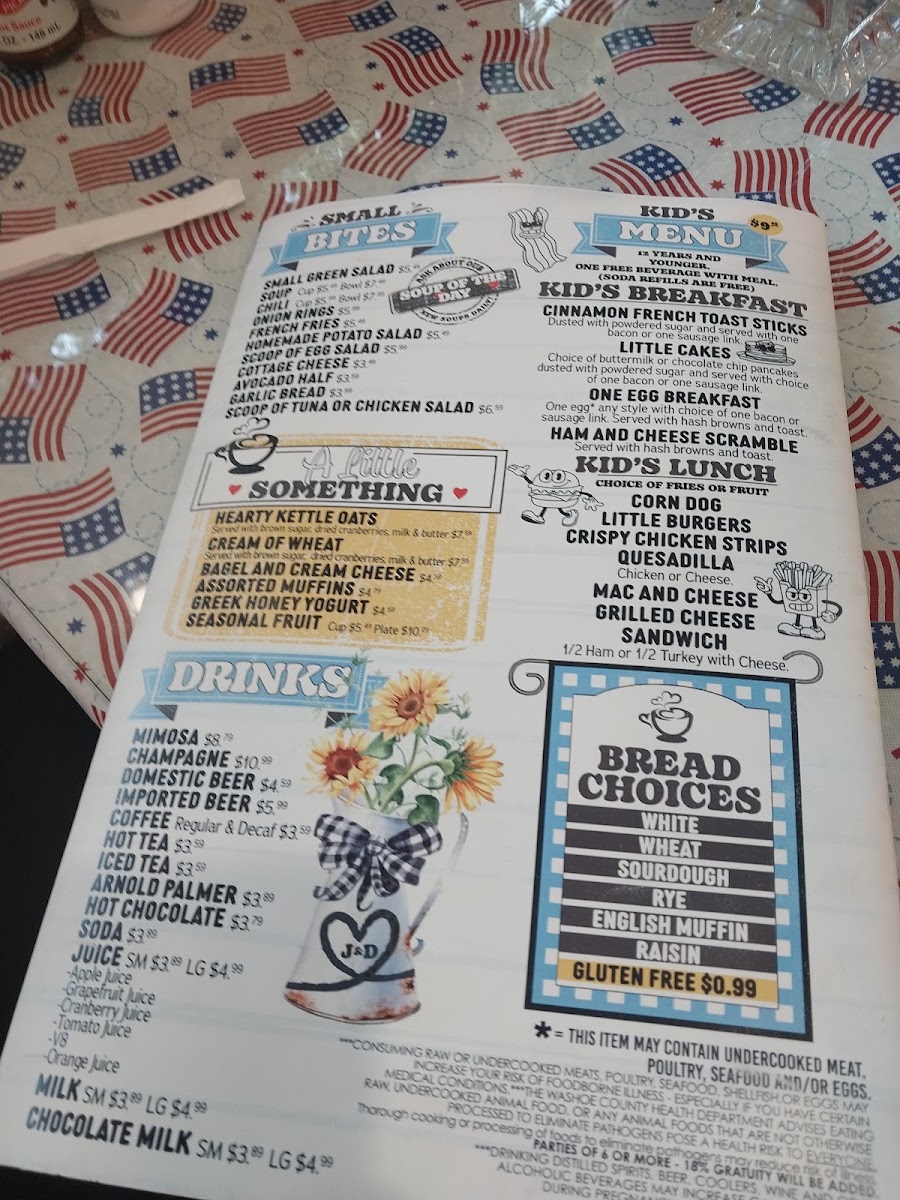 The Cup Cafe menu board