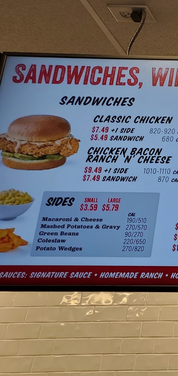 Raise the Roost menu board