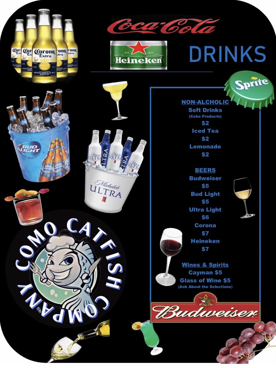 Como CatFish Company menu board