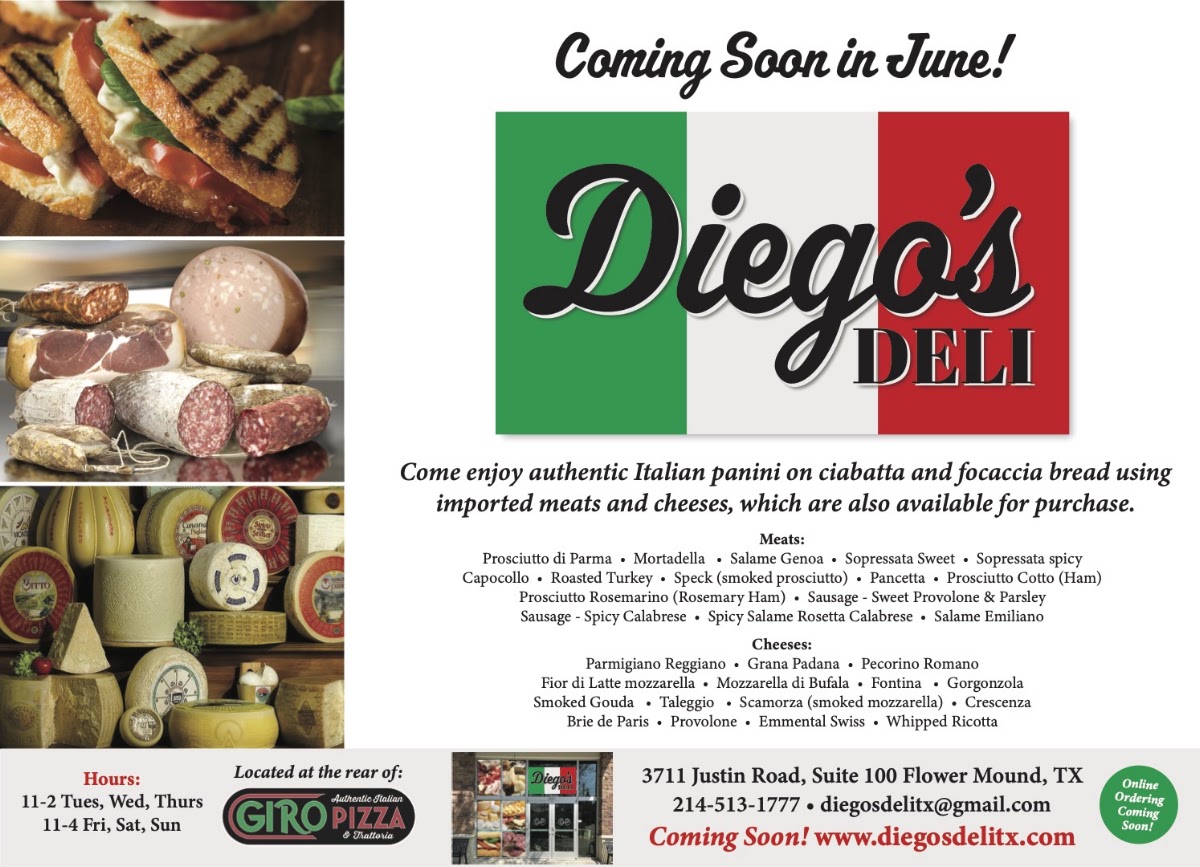 Diego's Deli menu board