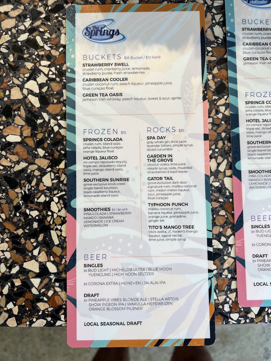 Valencia Restaurant menu board