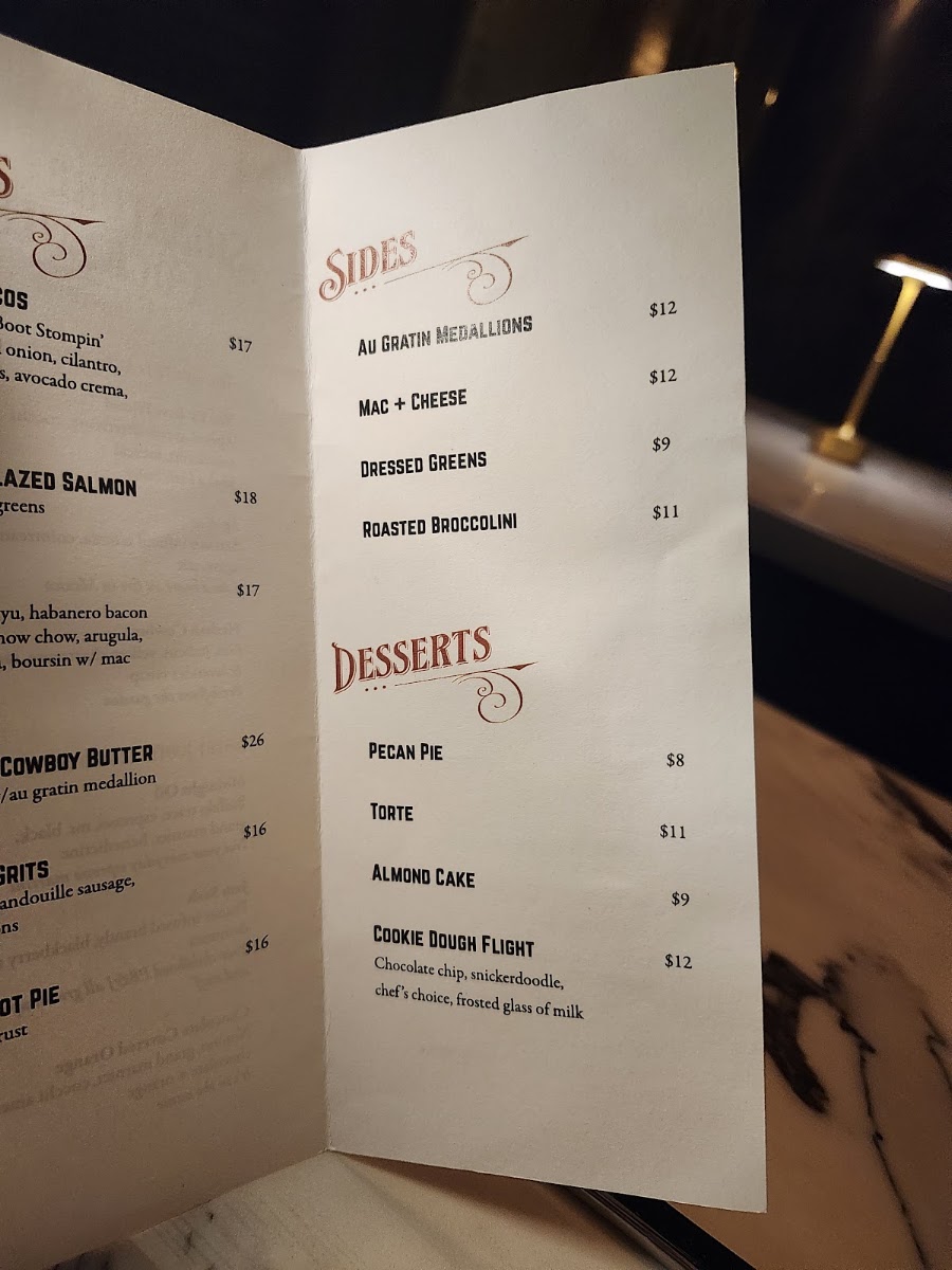 The Bourbon Gospel menu board