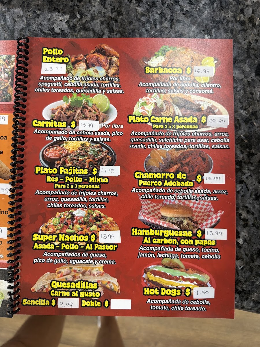 Castañeda's Kitchen / Pollo Aki Toy menu board