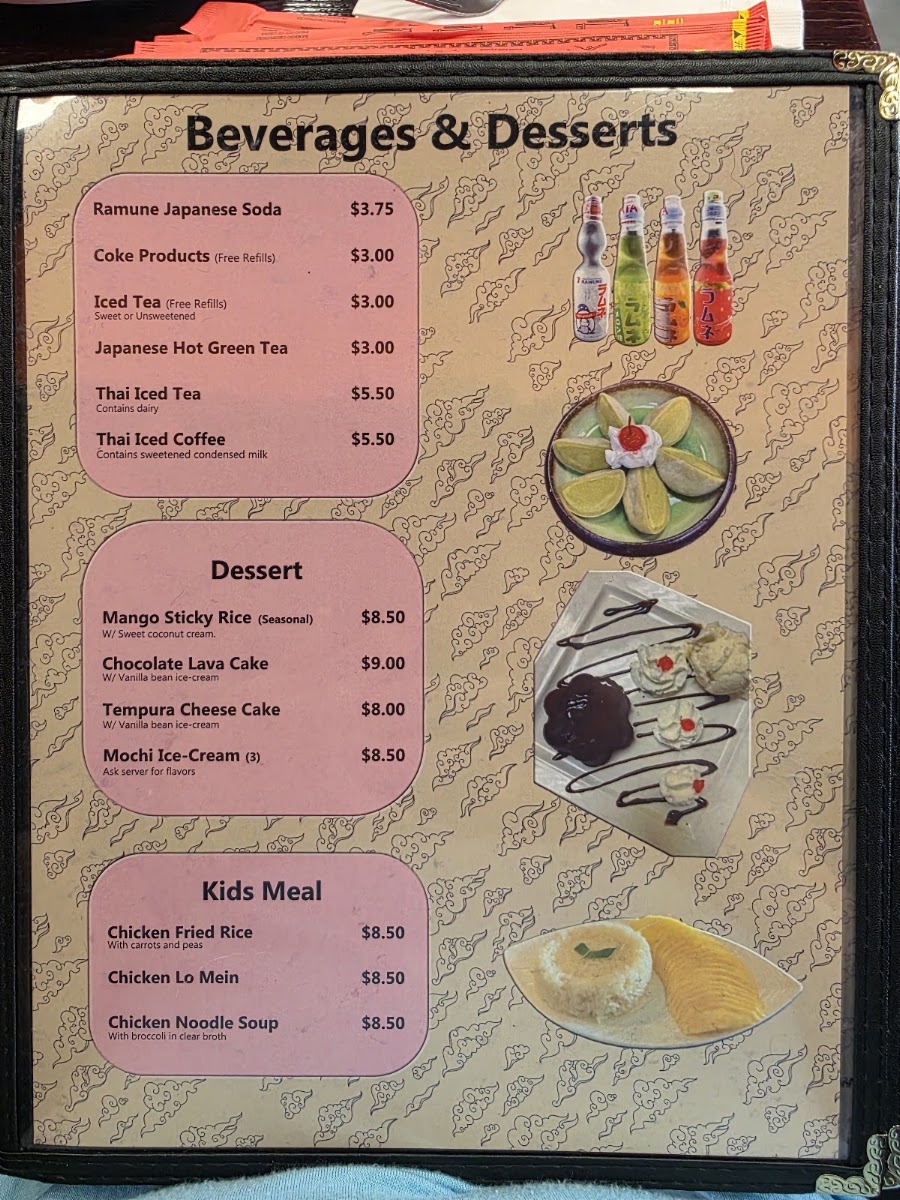 Reeko’s Sushi Bar & Thai Cuisine menu board