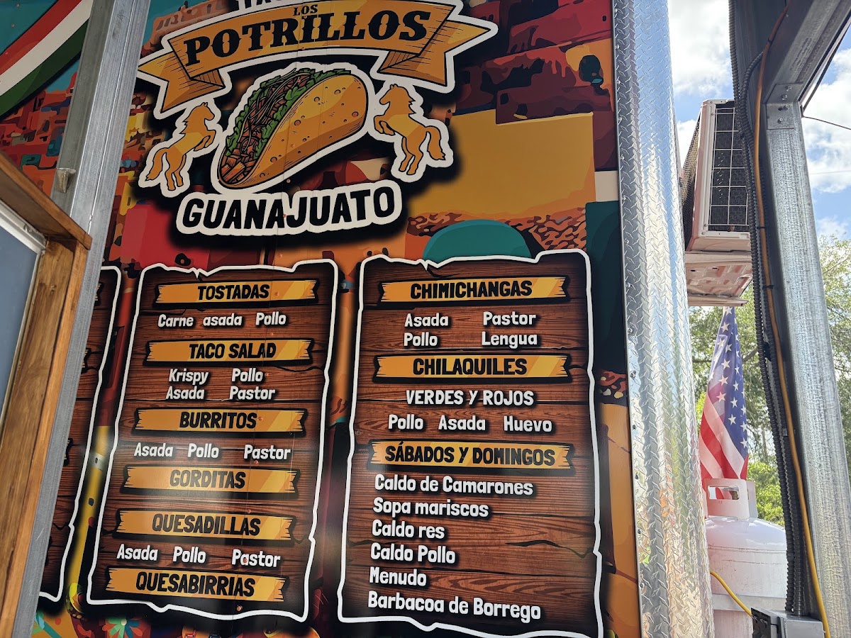 TAQUERIA LOS POTRILLOS GTO menu board