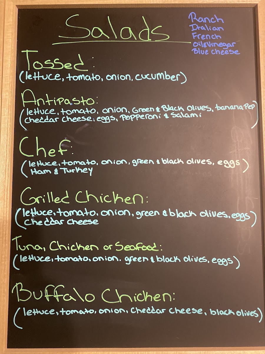 Mikes Mr. Subs menu board