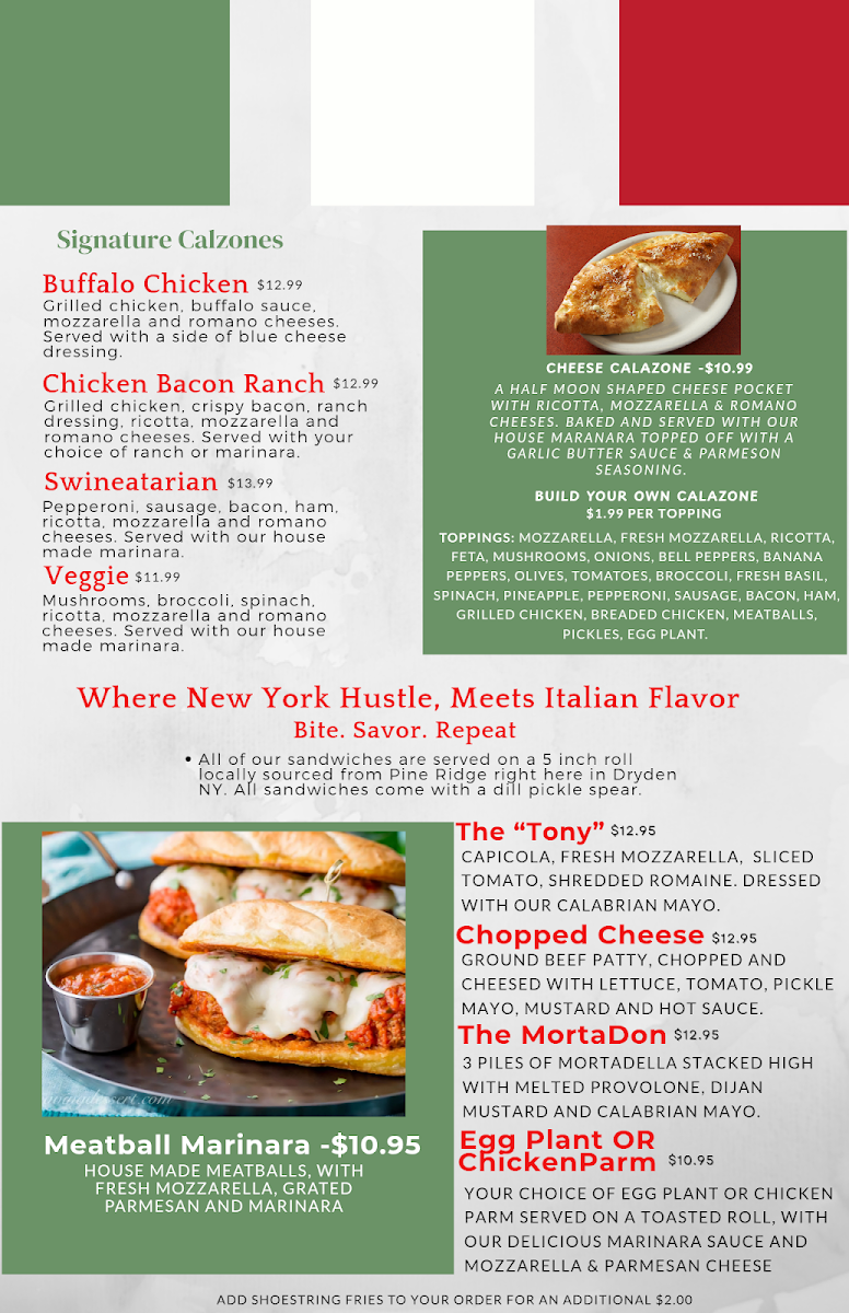 June's Café and Pizzeria | Italian menu board
