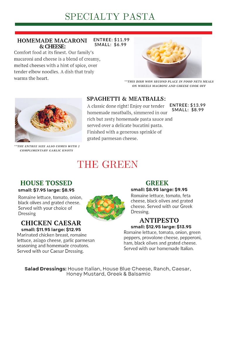 June's Café and Pizzeria | Italian menu board