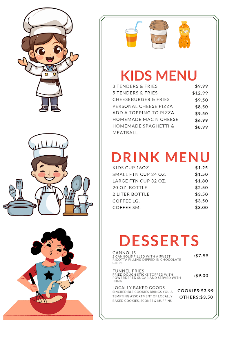 June's Café and Pizzeria | Italian menu board