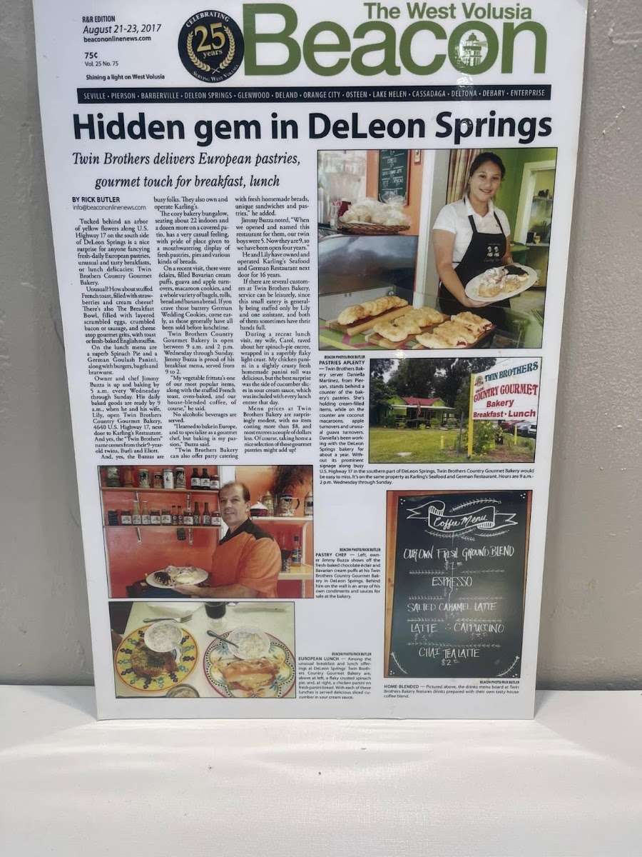 Karlings Seafood and German Restaurant menu board