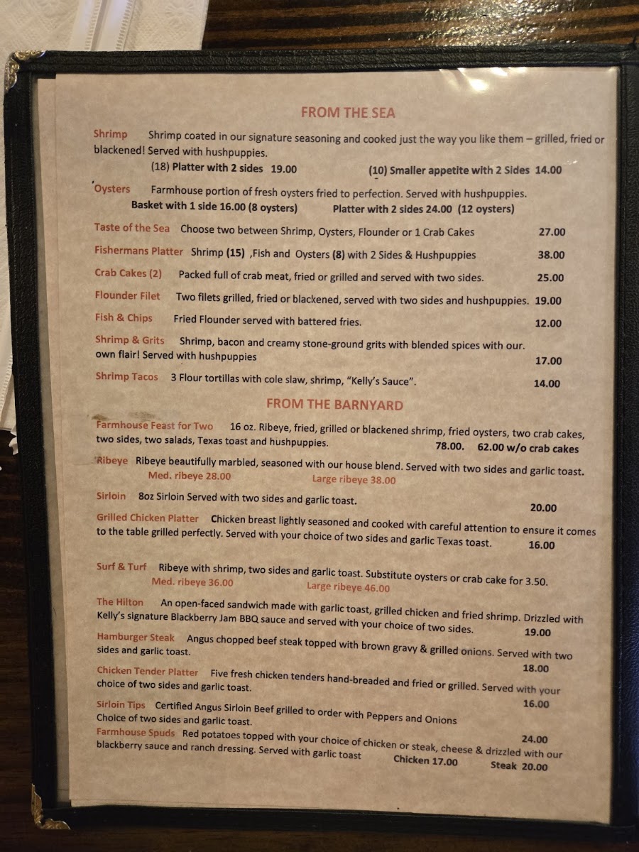 Folsom Farms menu board