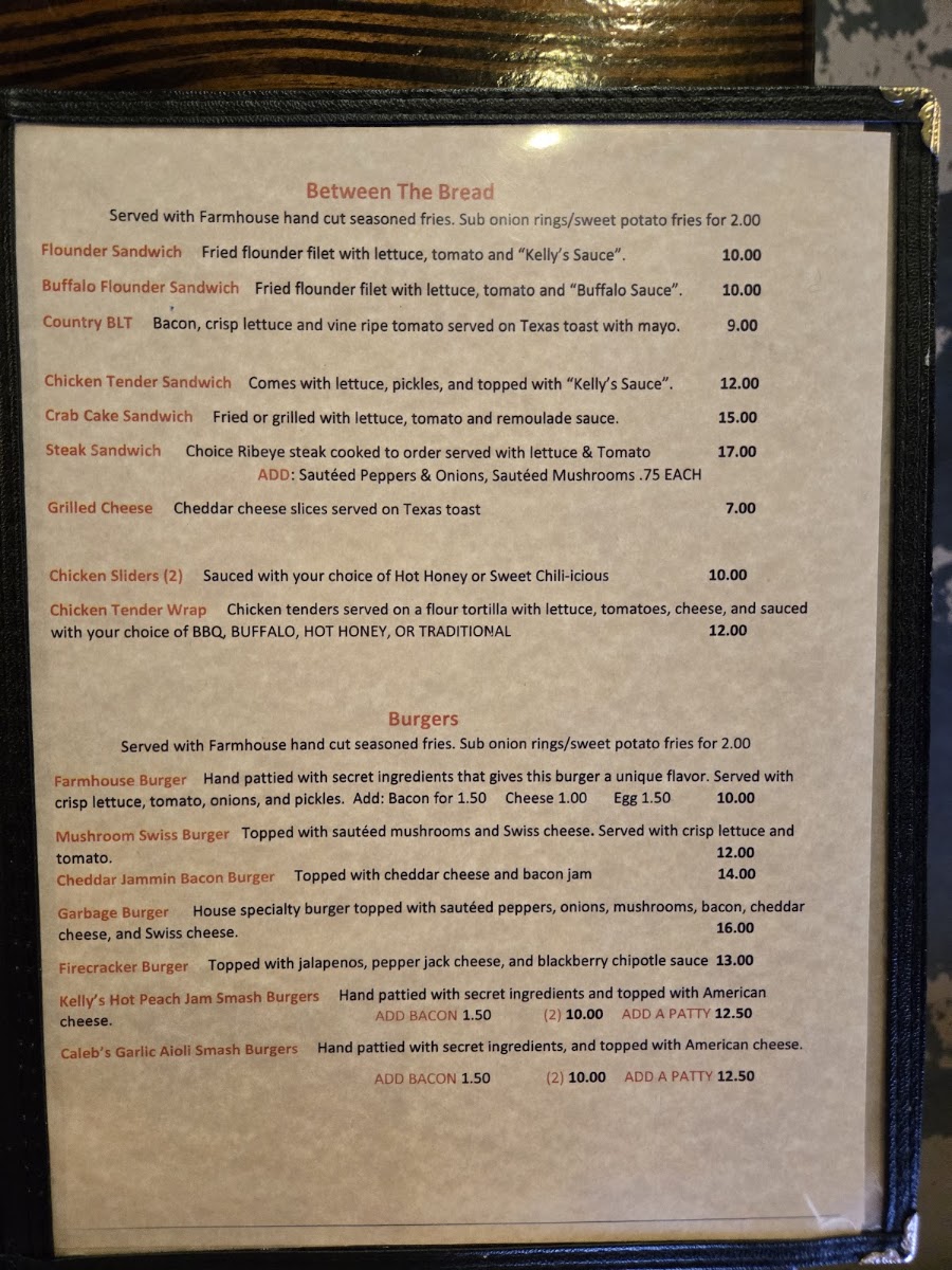 Folsom Farms menu board