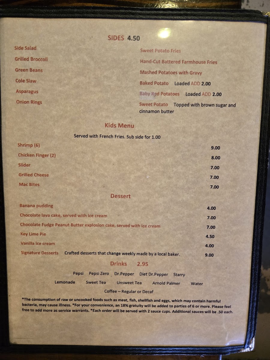 Folsom Farms menu board