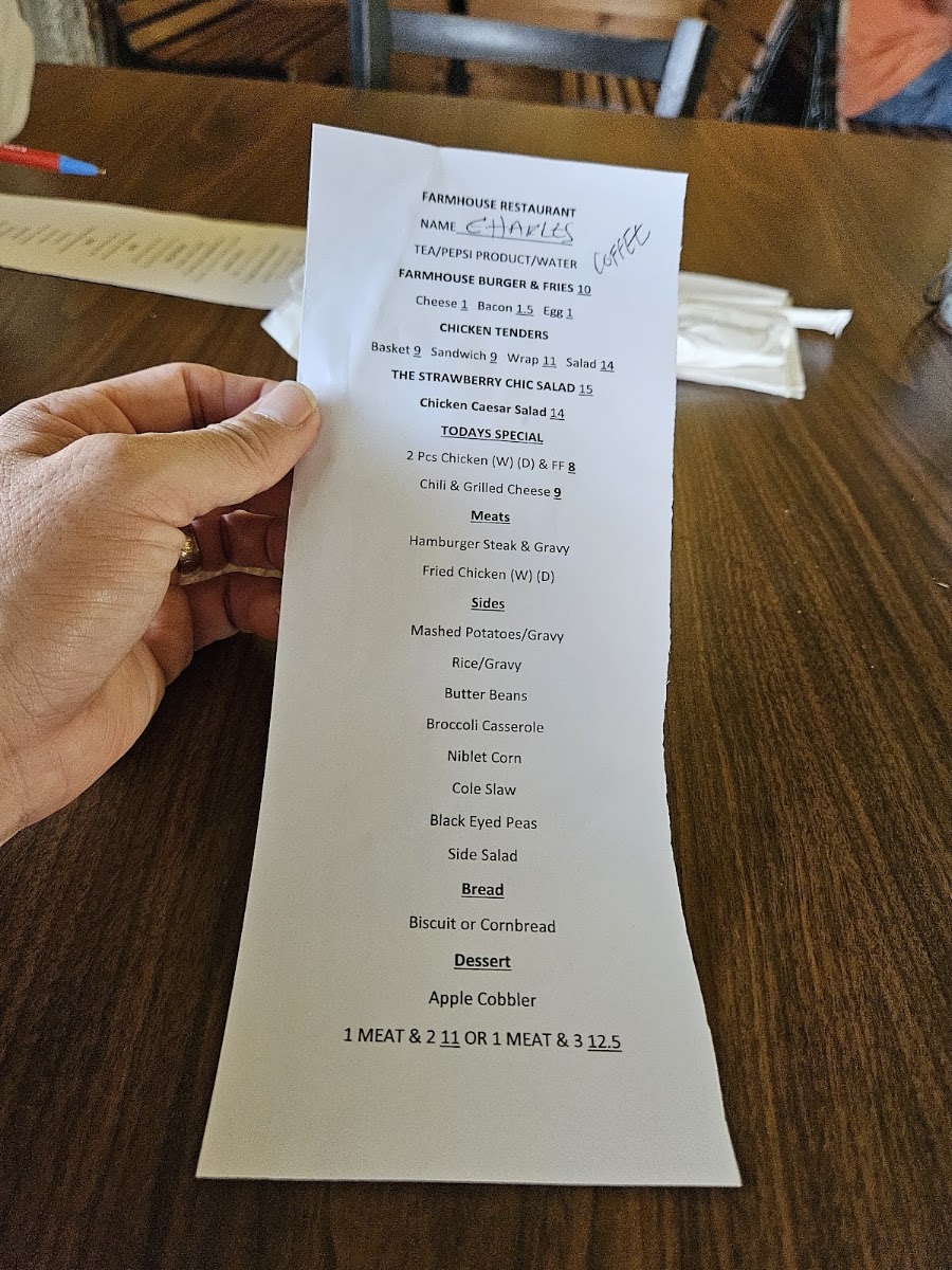 Folsom Farms menu board