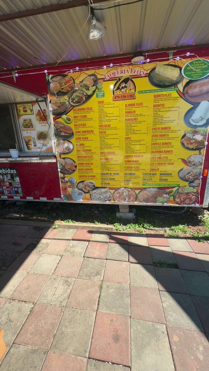 Taqueria Leo's - Lake Fayetteville menu board