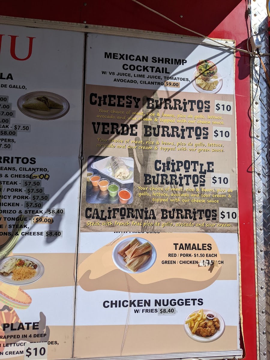 Taqueria Leo's - Lake Fayetteville menu board