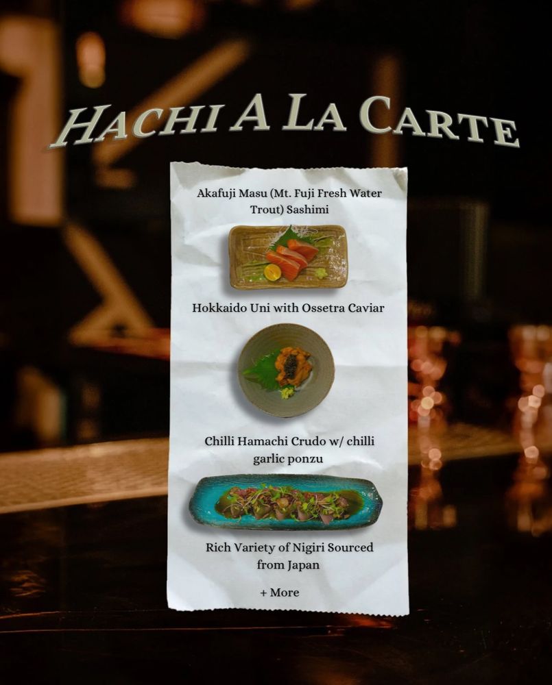 HACHI BY OAO menu board
