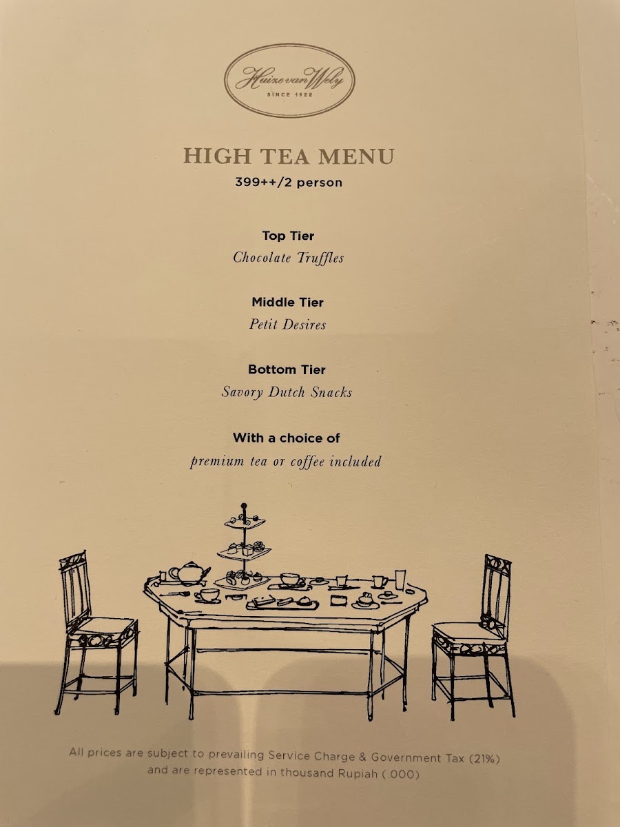 Huize Van Wely Pacific Place menu board