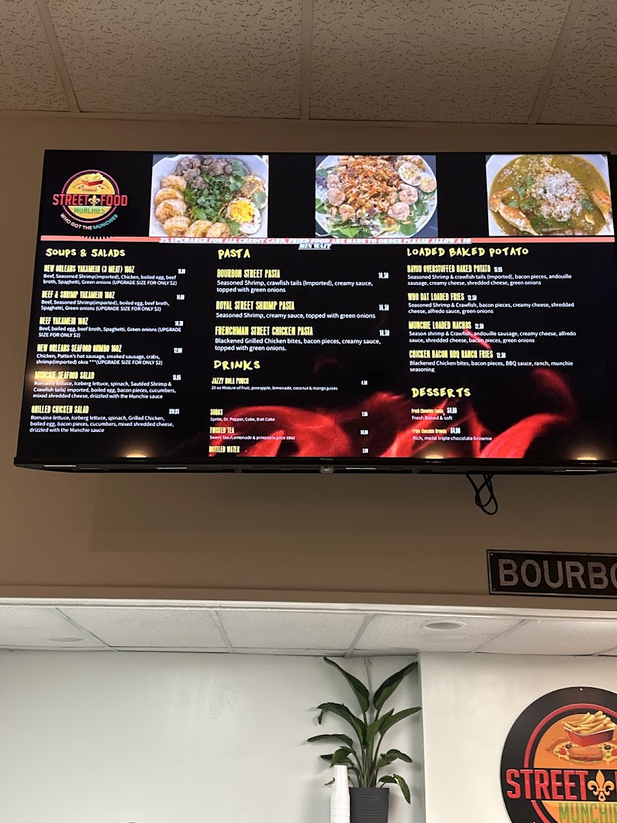 Street Food Munchies menu board