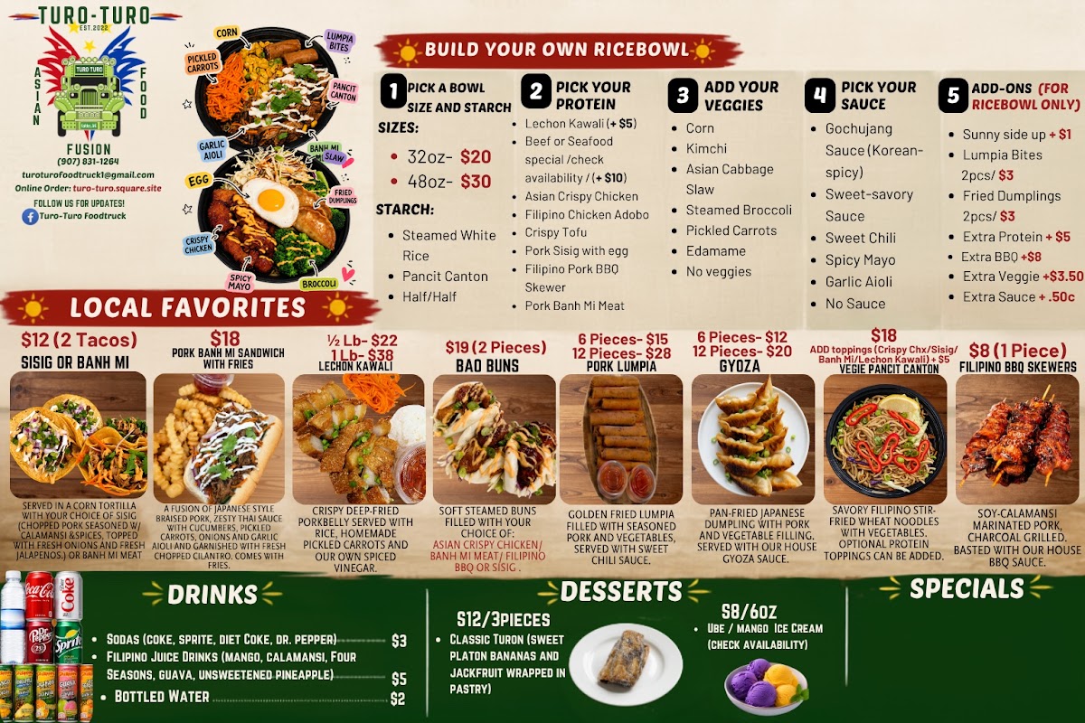 Turo Turo menu board
