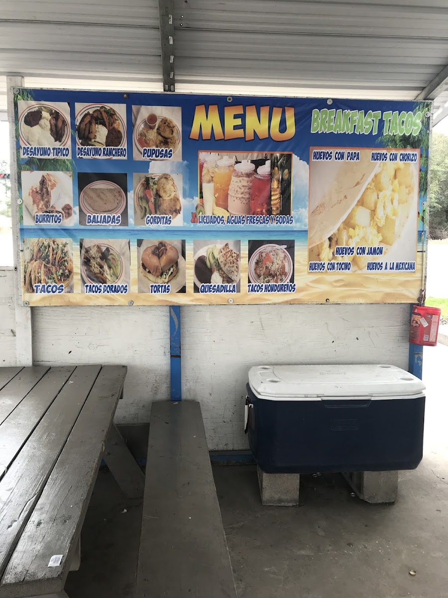 Taqueria El Nuevo Sabor (Food Truck) menu board