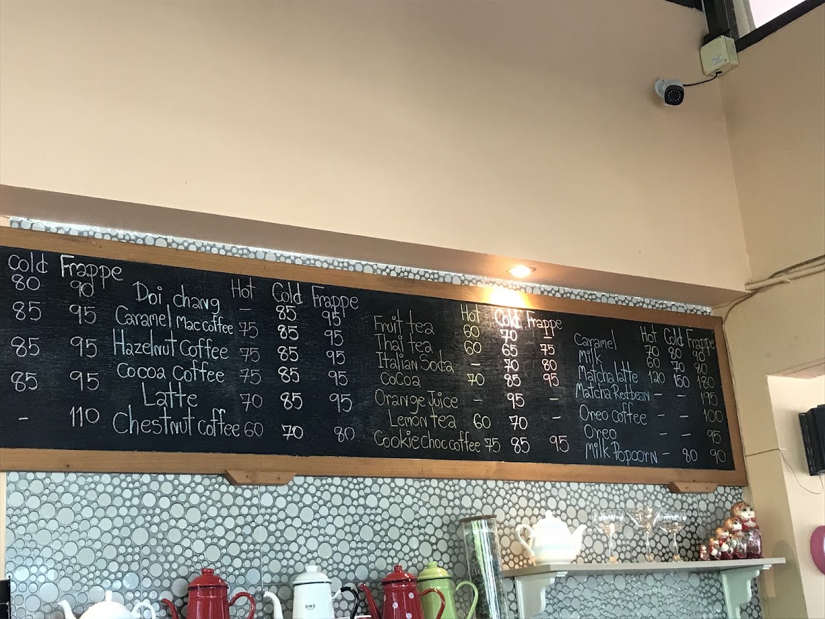 Doi Chaang Coffee menu board