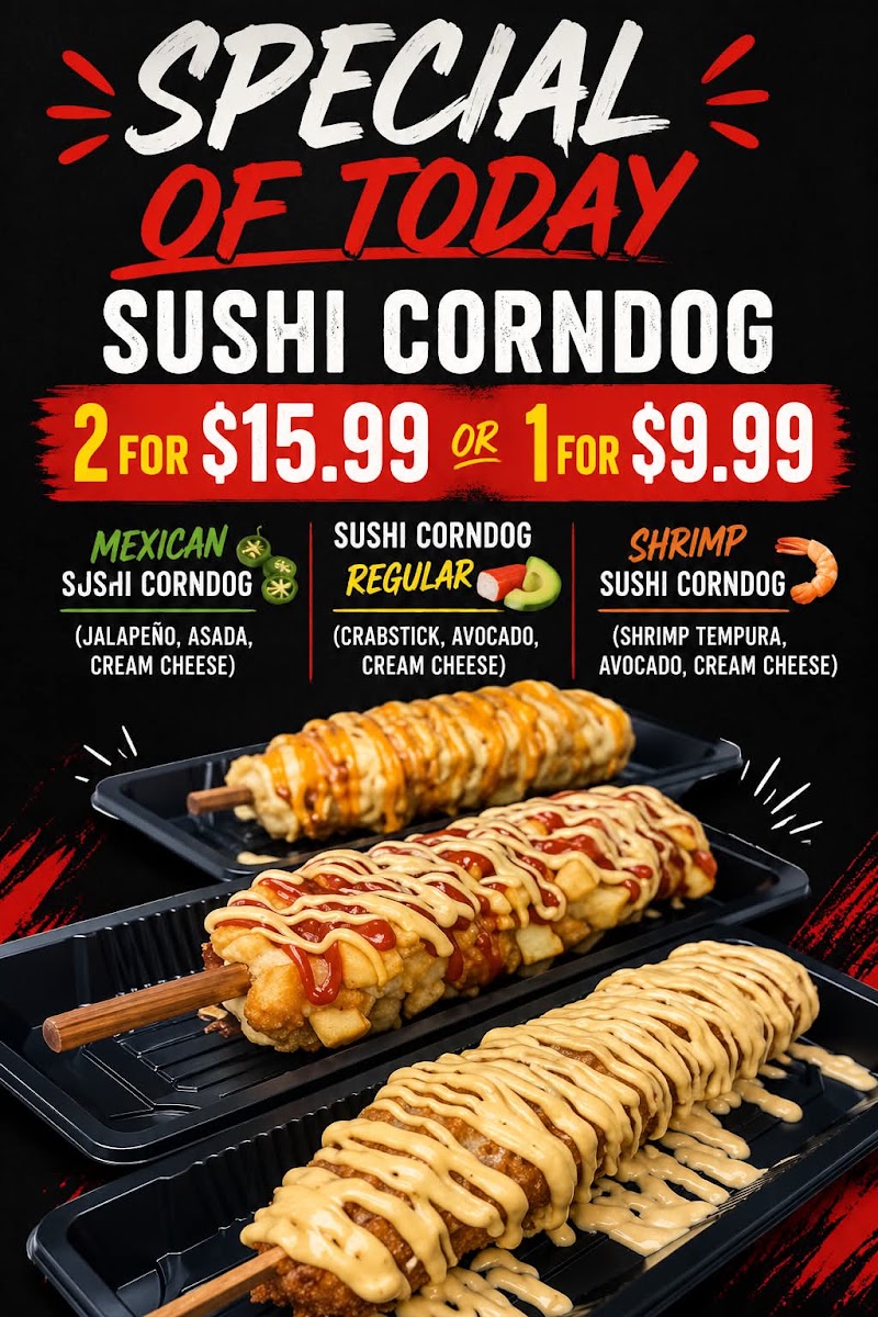 TAKO SUSHI menu board