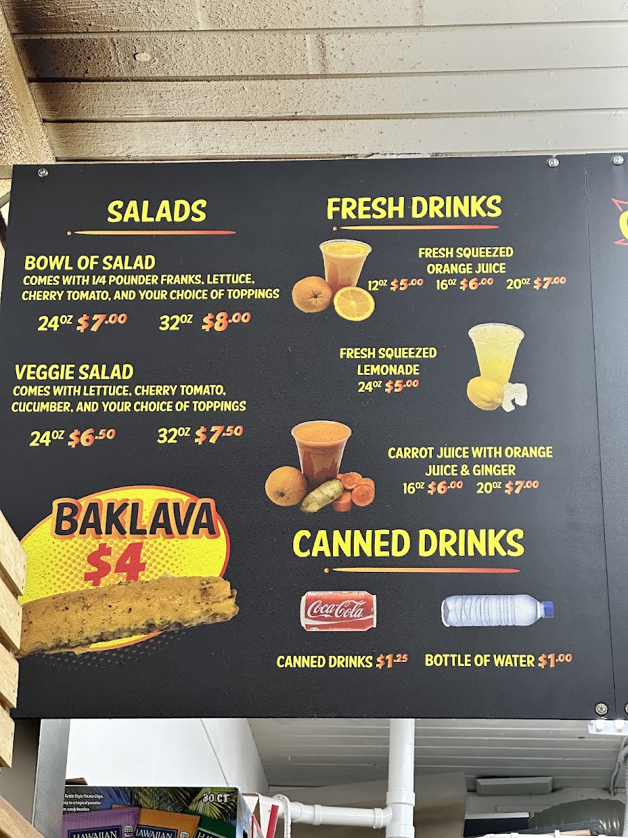 What'sup Dog menu board