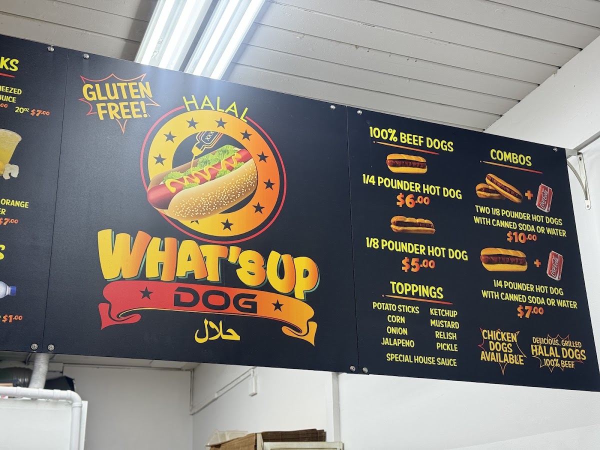 What'sup Dog menu board